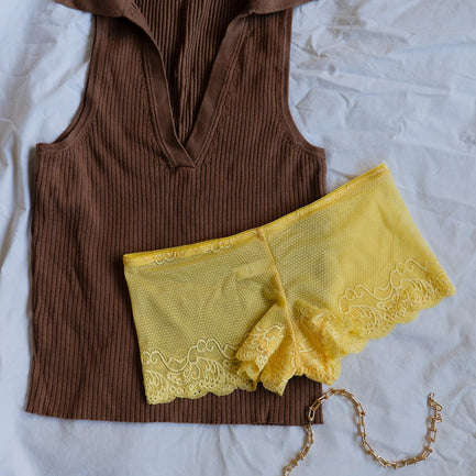 The Sally - Yellow Lace Brief