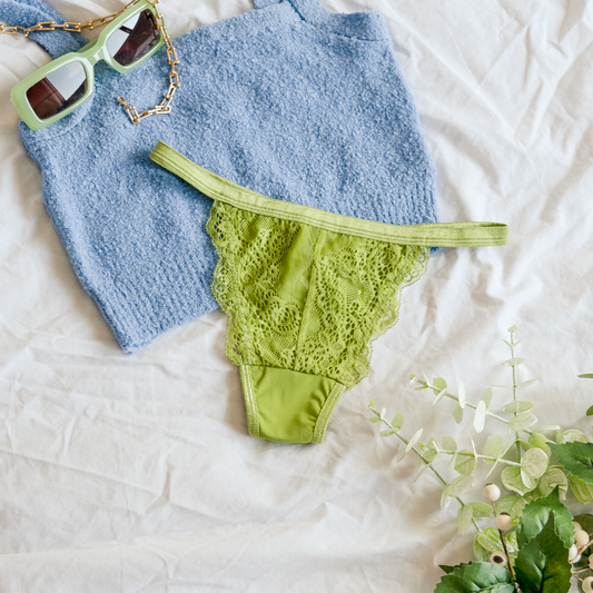 The Tanya  - Green Lace Thong