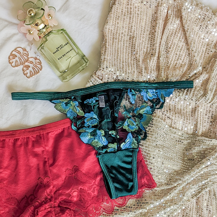 The Aphrodite - Floral Embroidered Thong