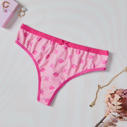 The Penelope - Patterned Peach Thong