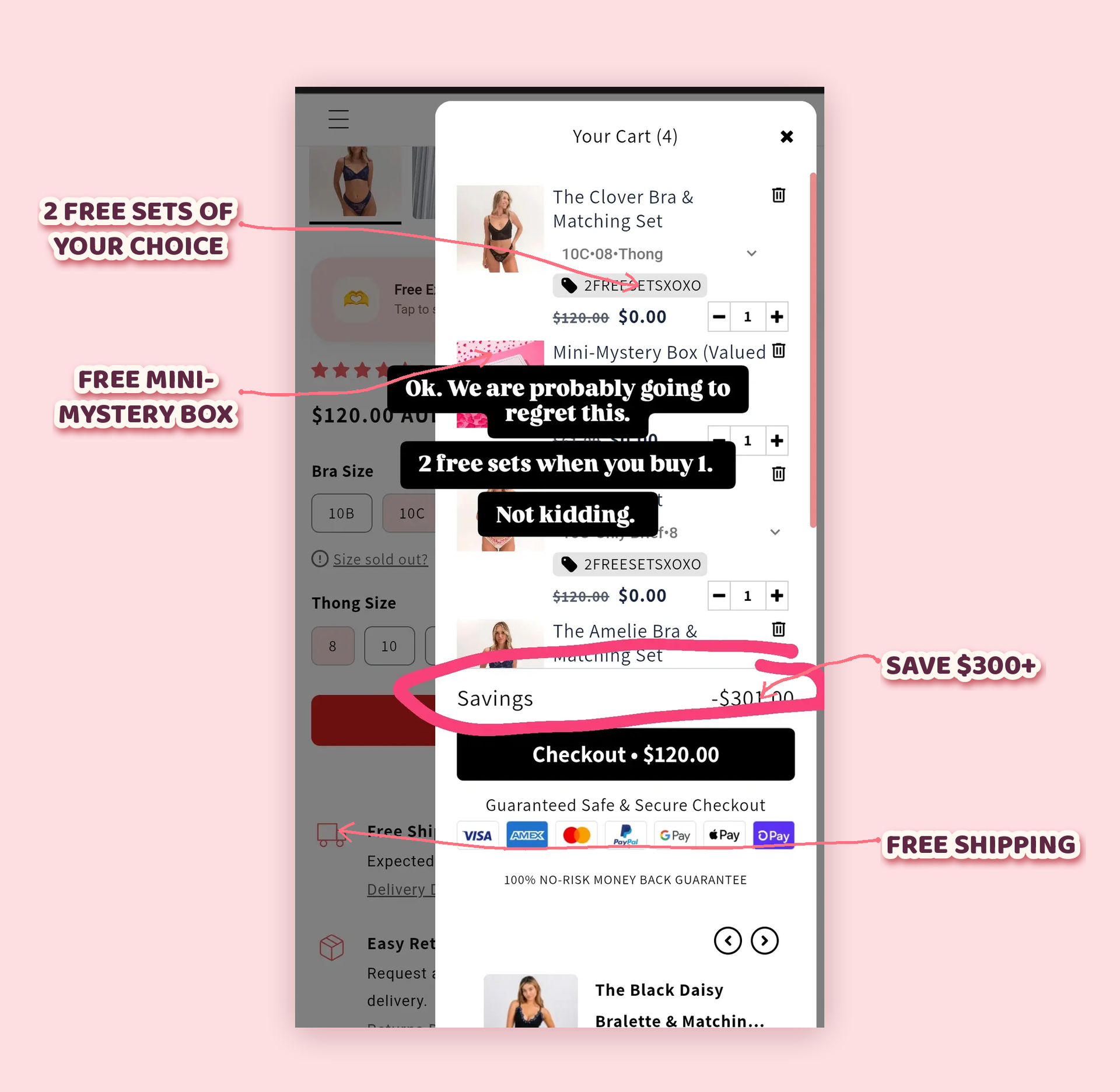 Buy 1 Get 2 Free promotional graphic with mobile cart mockup