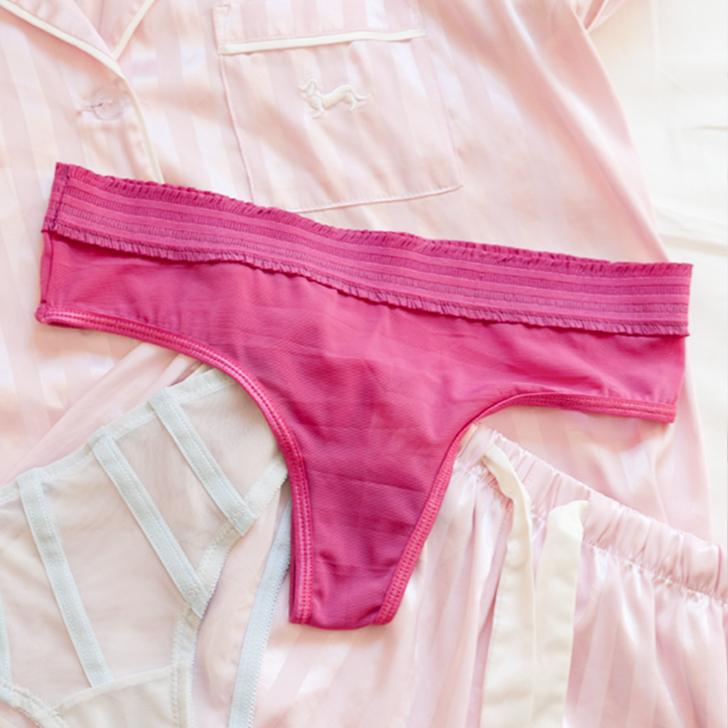 The Vivienne - Fuchsia Mesh Thong