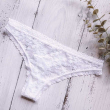 Load image into Gallery viewer, The Emma - White Heart Lace Thong
