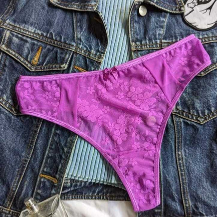 The Persephone - Floral Lace Thong